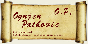 Ognjen Patković vizit kartica